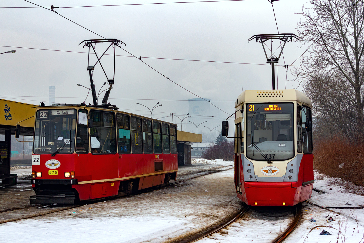 105N-2K #737: Dąbrowa Górnicza, pętla Huta Katowice 