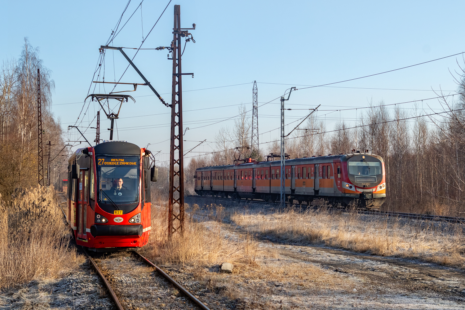 EN57-2061, 105N-AC #627: Sosnowiec Kazimierz - Sosnowiec Porąbka