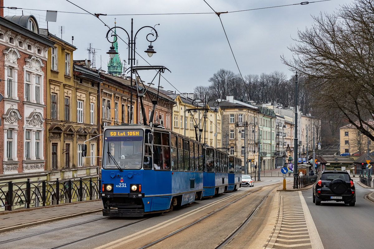 105Na #RZ231+RZ232+RZ239: Kraków, ul. Legionów Józefa Piłsudskiego