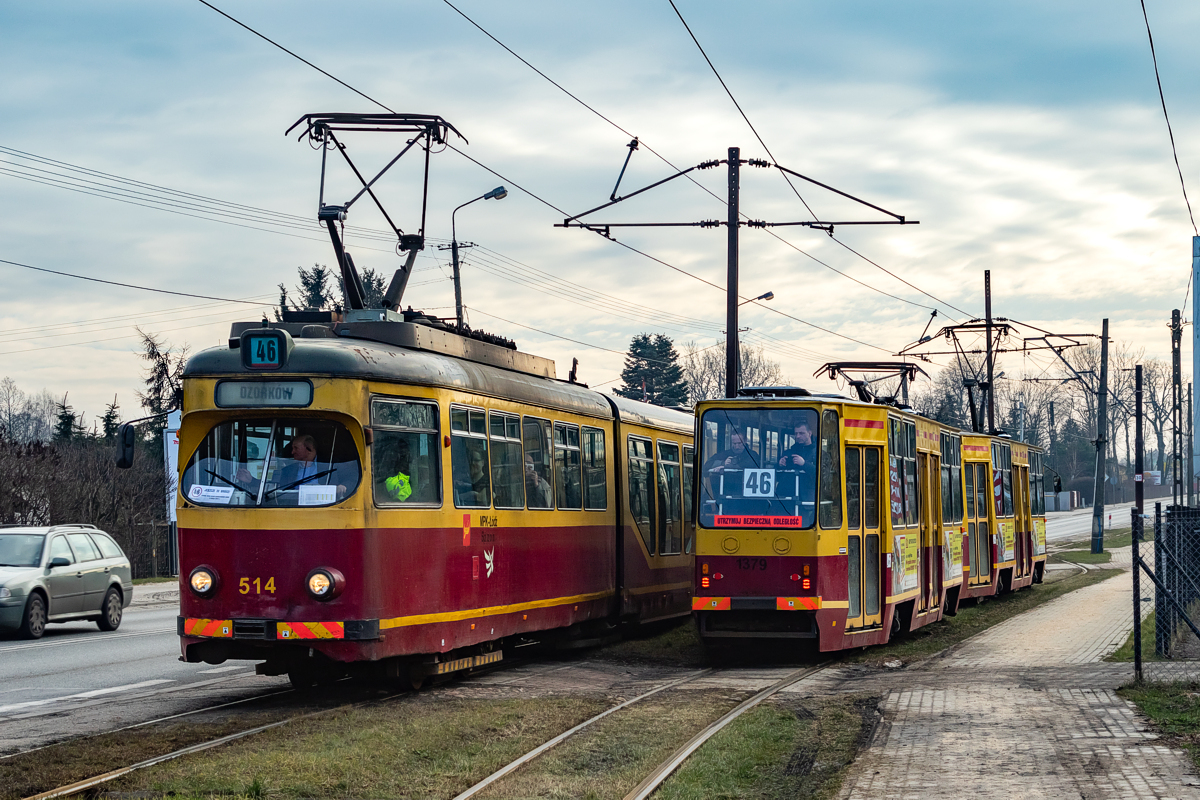 GT8N #514: Zgierz, Proboszczewice II mijanka