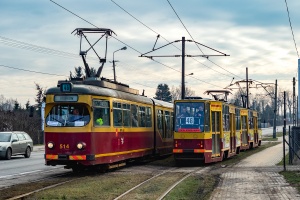 GT8N #514: Zgierz, Proboszczewice II mijanka